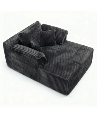 60 in. Oversized Chaise Lounge Chair, No Assembly Boneless Sofa Bed with Deep Seat – Corduroy Cloud Sofa for Living Room, Apartment