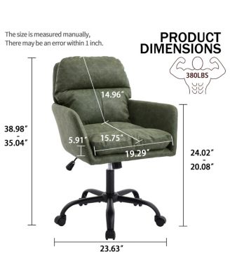 Streamdale Office chair, Black PU leather, adjustable height, green