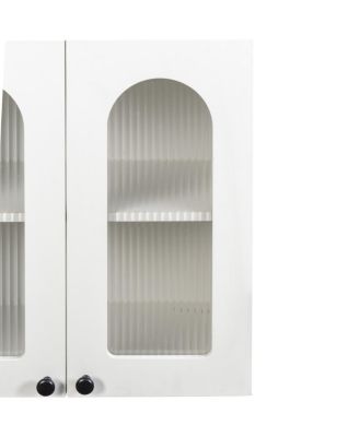 Wall Cabinet with Arched Glass Door and Adjustable Shelves