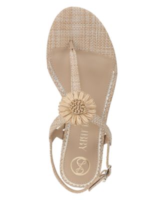 Women's Hilda T Strap Floral Flat Sandals