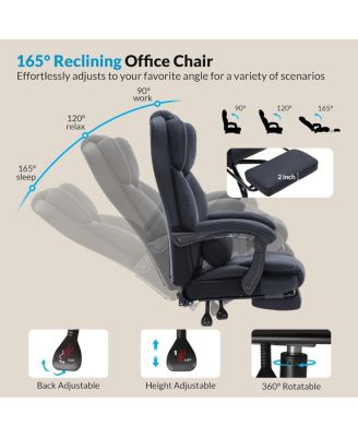 Streamdale Office Chair with Foot Rest, Executive, Reclining, PU Leather Comfy Swivel Chair