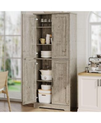 70" Tall Kitchen Pantry Cabinet with Doors and Adjustable Shelves, Freestanding Storage Cabinet, Grey