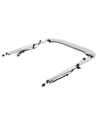 3 Bow Bimini Top Boat Cover, 600D Polyester Canopy with Mesh Sidewalls, 1" Aluminum Frame, Storage Boot, Light Grey