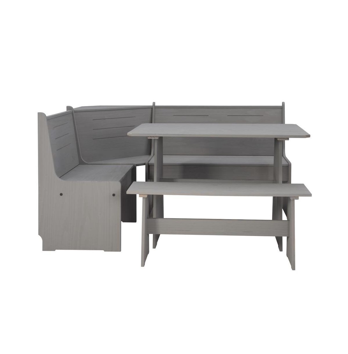 Linon Waldron Corner Nook Set Grey Kit
