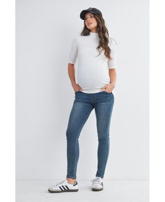Maternity Ribbed Mock Neck Top