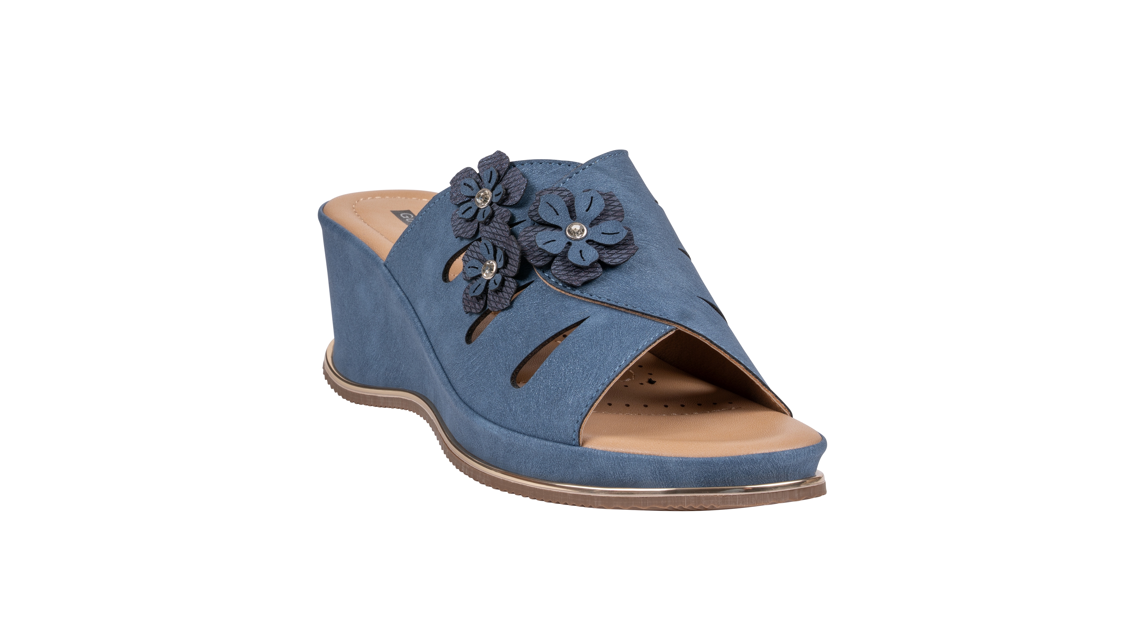 Gc Shoes Women's Sarel Floral Round Toe Wedge Sandals