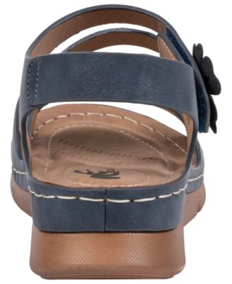 Women's Cadance Double Band Rosette Comfort Sandals