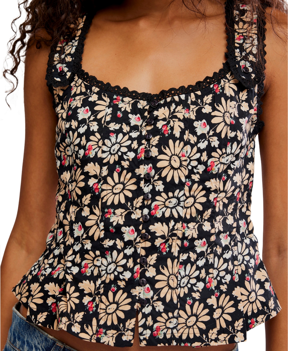 Free People Women's Bridgette Corset Scoop Neck Top