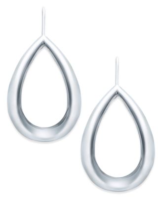 Lauren Ralph Lauren - Silver-Tone Contoured Open Teardrop Earrings