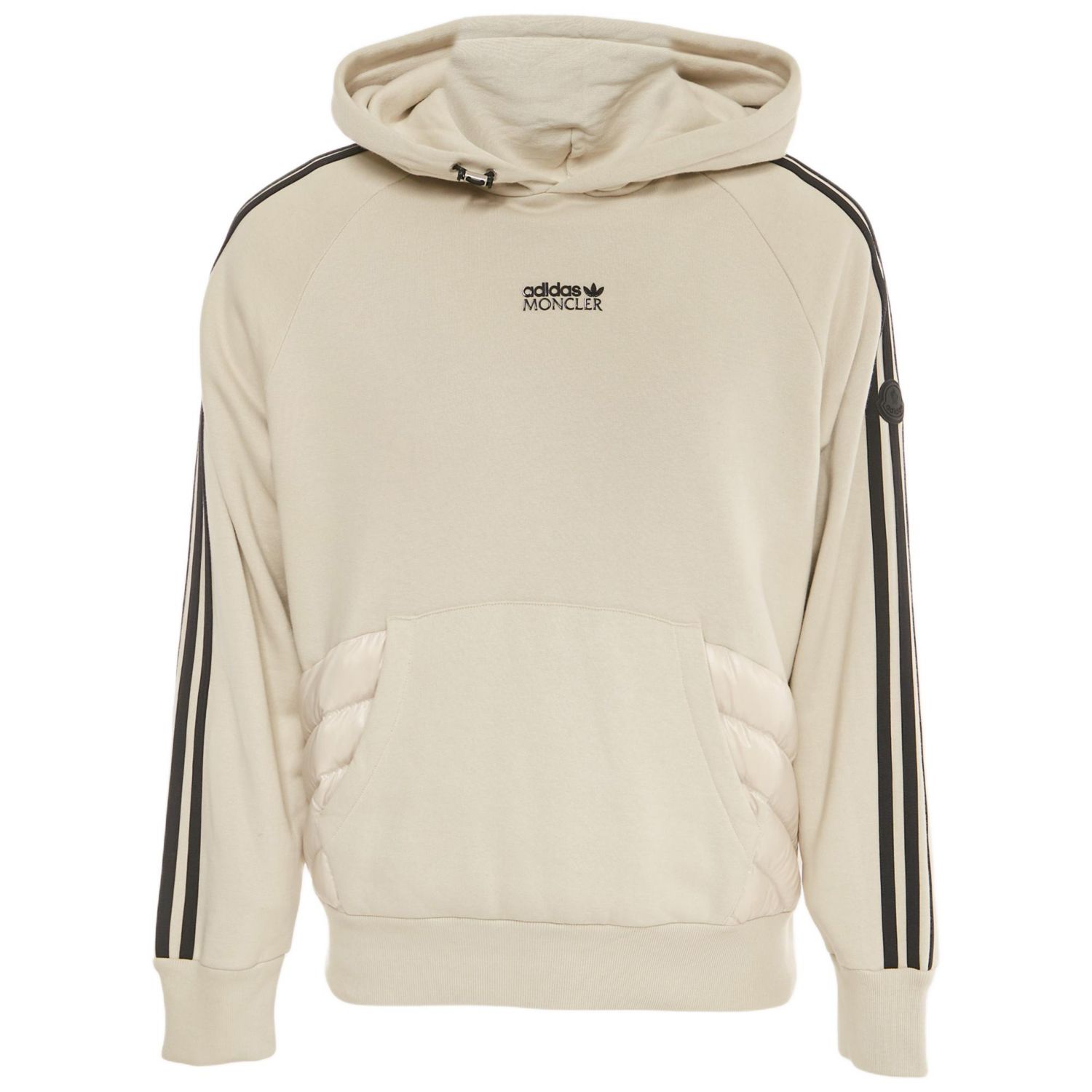 Men's X Adidas Grey Cotton And Puffer Trim Hoodie