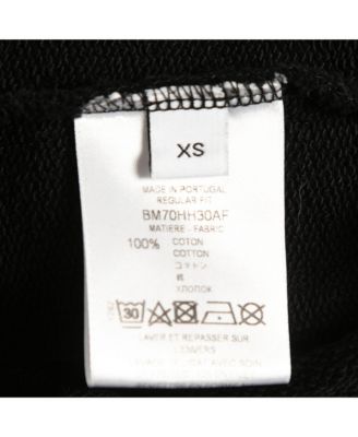 Men's Black Logo Print Cotton Hooded Sweatshirt