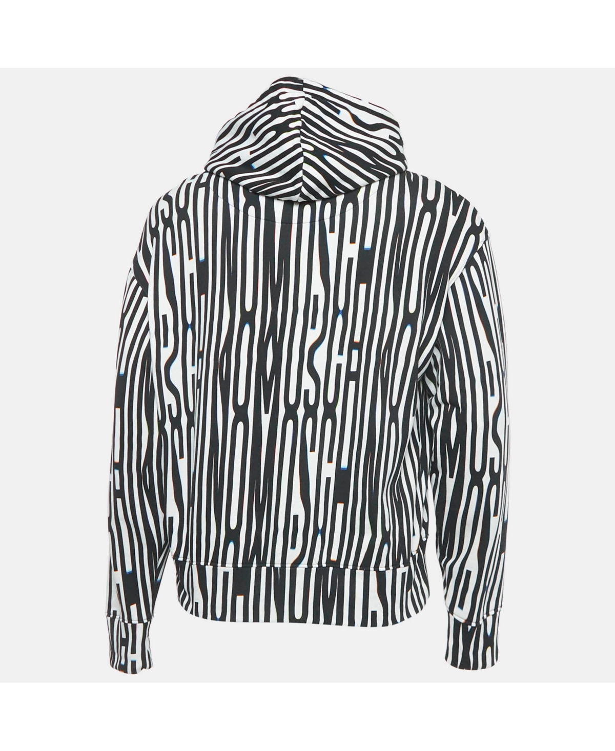 Pre-Owned Moschino Men's Couture Black/white Logo Print Hoodie