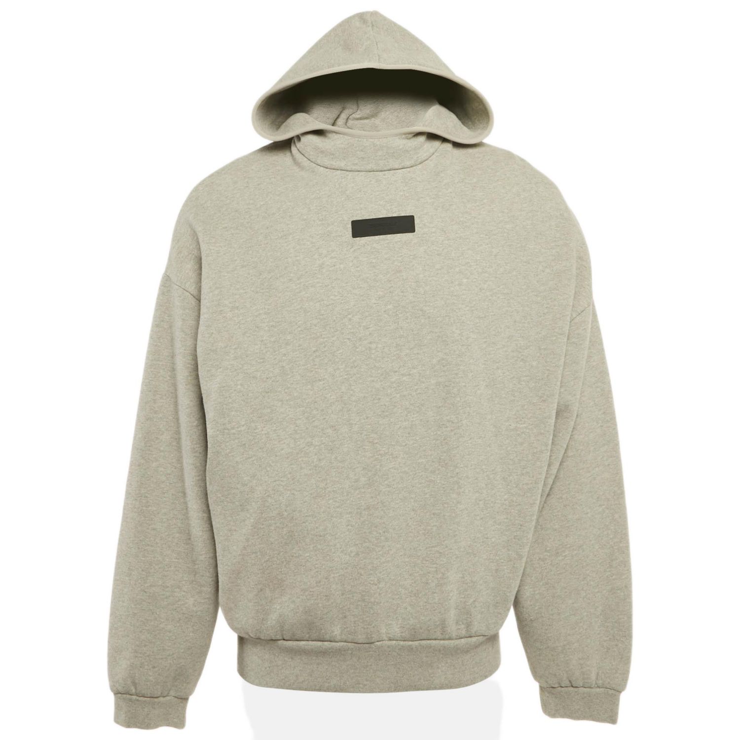 Men's Pre-Owned Essentials Fear Of God Grey Logo Patch Cotton Hoodie