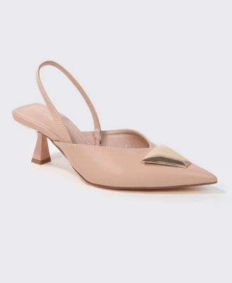 Women's Cielo Slingback Pumps with Gold-ToneTrapezoid Accent