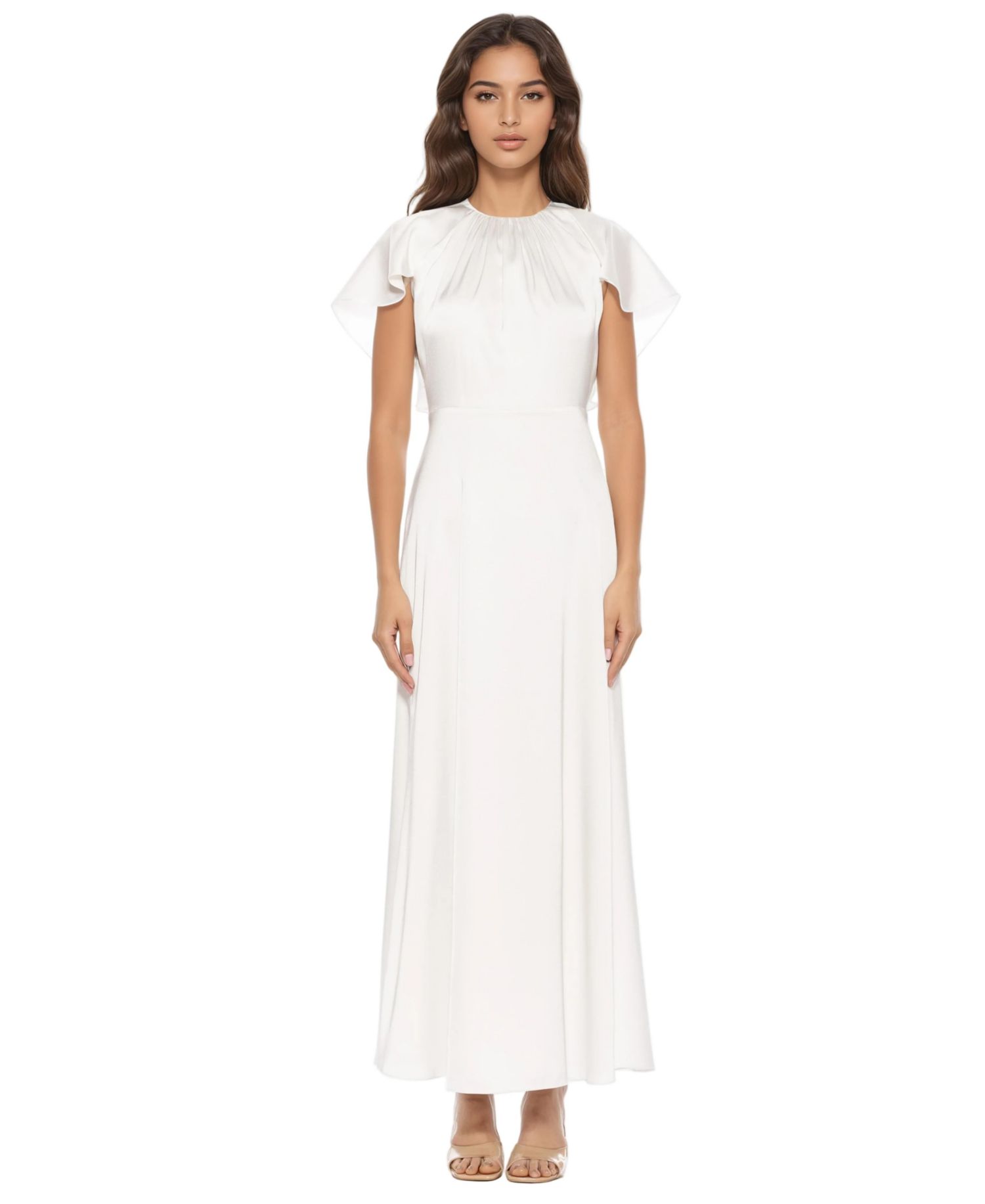 Women's Danica Crewneck Flutter Sleeve Cap Dress