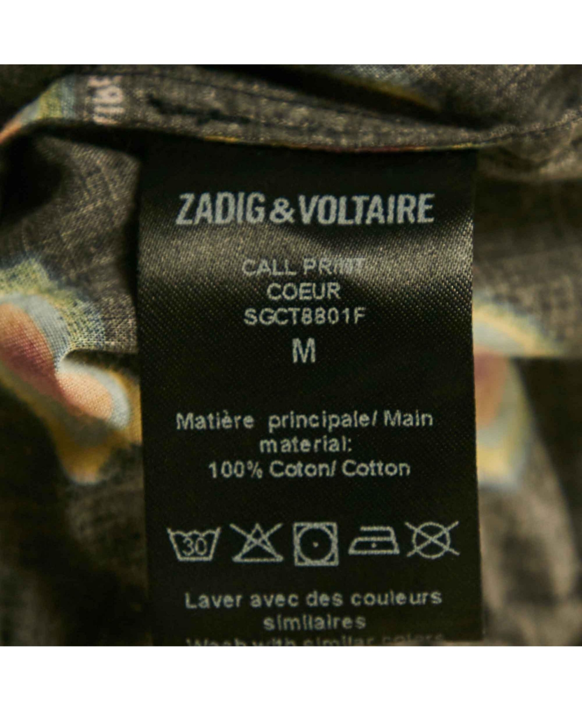 Pre-Owned Zadig & Voltaire Women's Black Call Print Cotton Coeur Playsuit