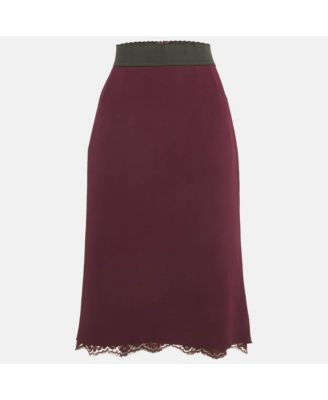 Women's Purple Crepe Pencil Skirt