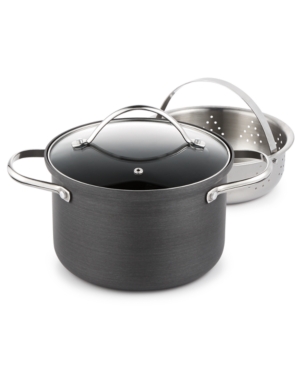 Tools of the Trade Hard Anodized 4-Qt. Soup Pot with Steamer Insert, Only at Macy's