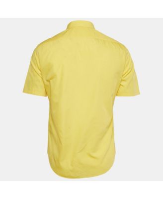 Men's Yellow Cotton Short Sleeve Shirt