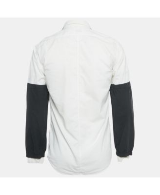Men's White Cotton Layered Sleeve Shirt