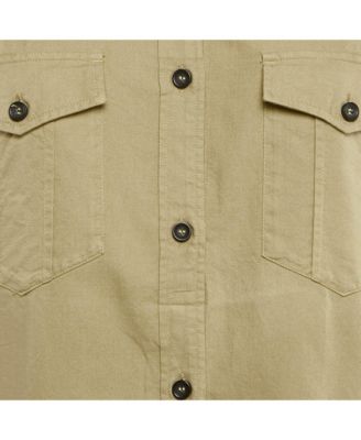 Men's Beige Cotton Raw Edge Shirt