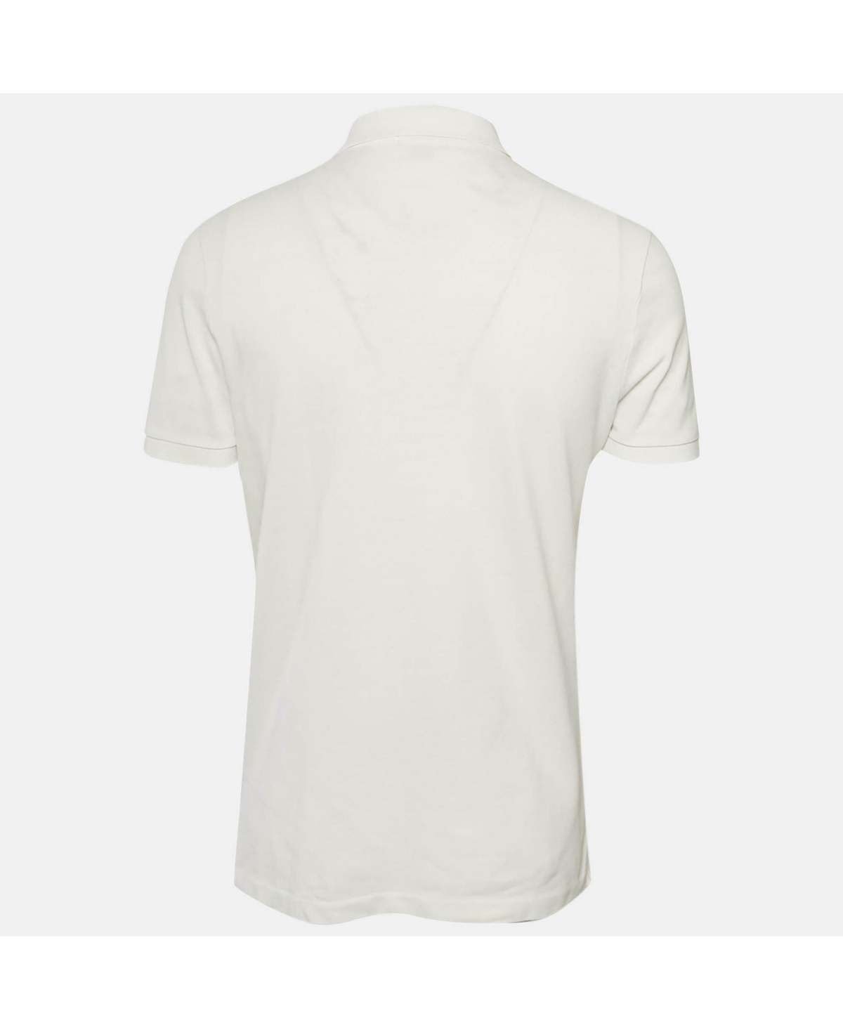 Pre-Owned Burberry Men's Brit White Pique Logo Detail Polo T-Shirt