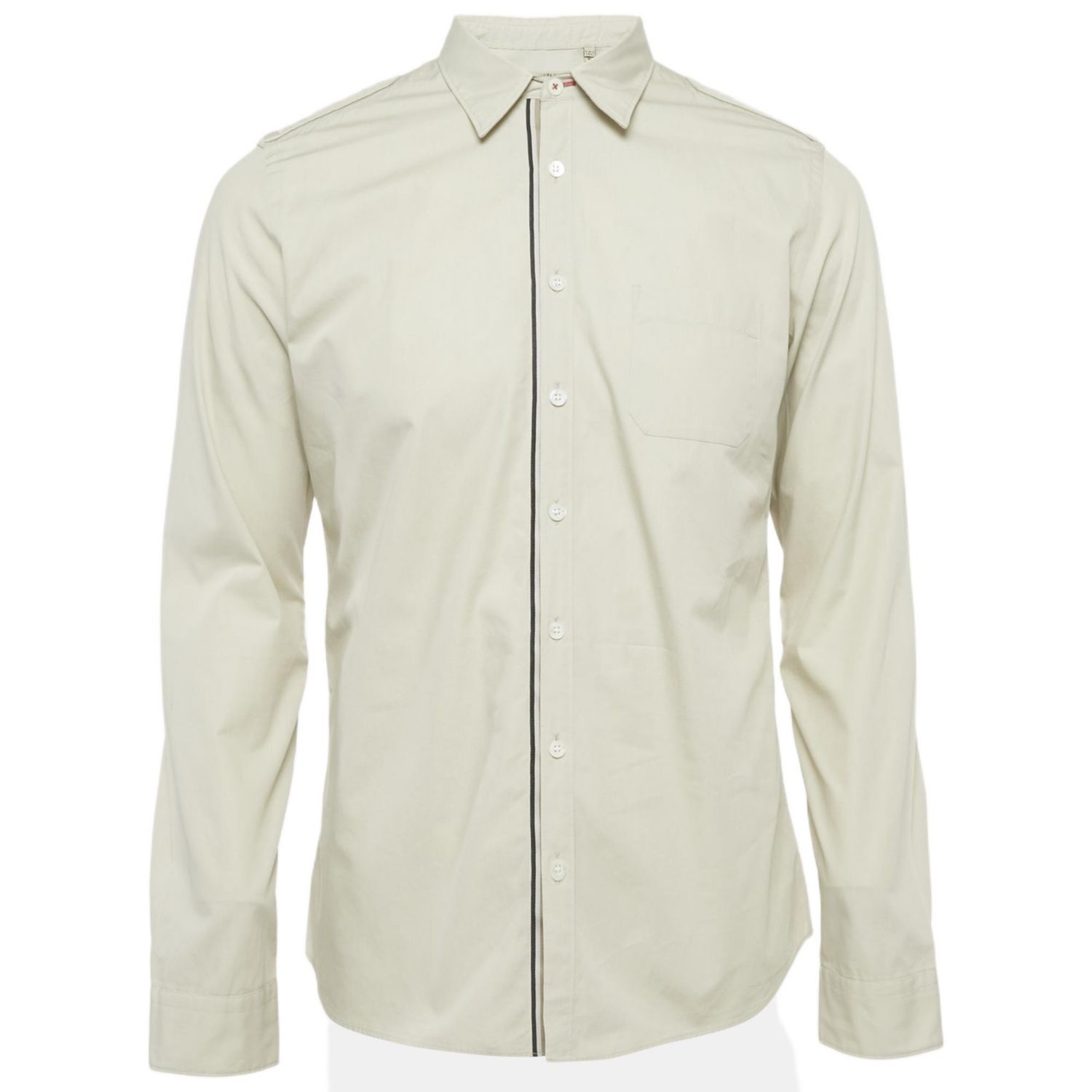 Men's Grey Cotton Long Sleeve Shirt