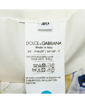 Women's Yellow/blue Majolica Print Silk Gathered Short Skirt