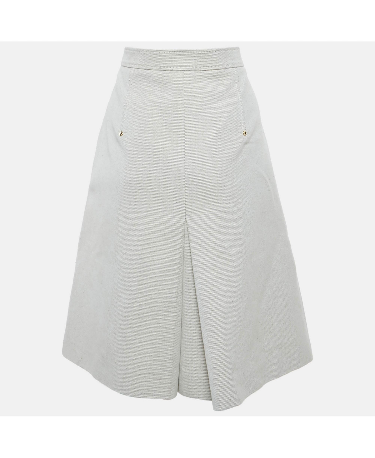 Pre-Owned Burberry Women's Beige Canvas Leather Trim Short Skirt