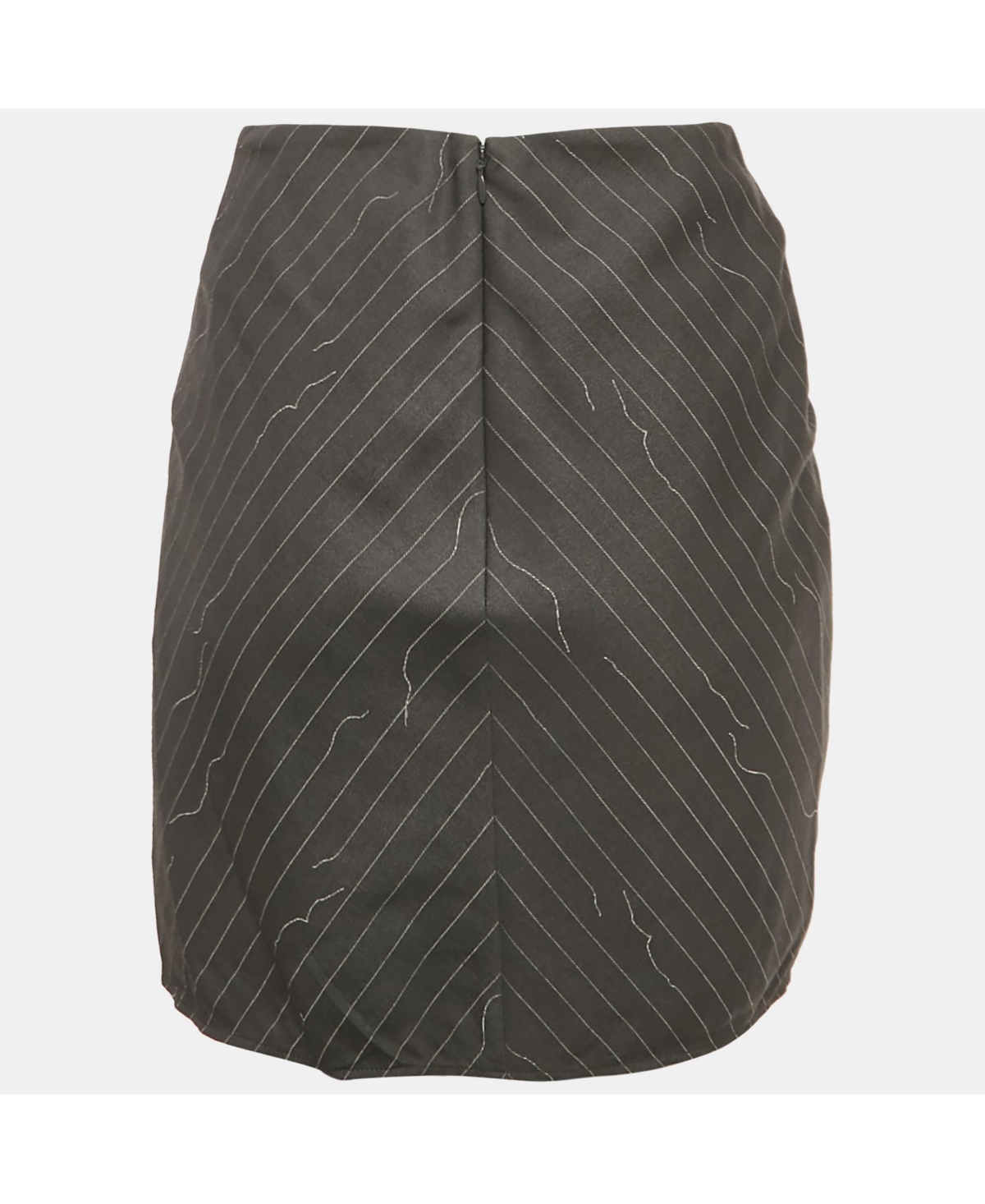 Pre-Owned Off-White Women's Grey Pinstripe Layered Mini Skirt