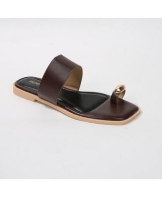 Women's Kamila Gold-Tone Toe-Loop Slide Sandals