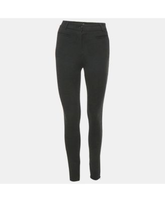 Women's Black Viscose Blend Stretch Slim Fit Trousers