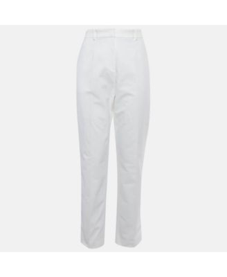 Women's White Taffeta Trousers