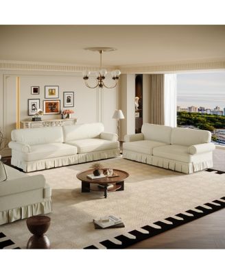 Luxuriously Comfortable 3&4-Seater Cloud Couch, Chenille Sofa with Rolled Arms