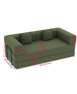  Convertible Corduroy Sleeper Sofa Bed with Pillow