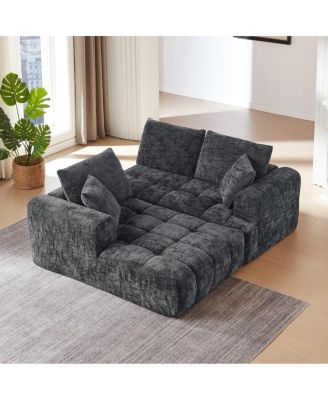 Chenille L-Shape Luxury Sectional Oversized Sofa, Minimalist Design, Comfy Sleeper Couch