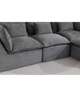 Cloud Couch Oversized Modular Sectional Sofa, 3-Seat with Ottoman