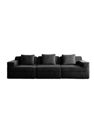 Modular 3 Seat Boneless Sofa, Cloud Sectional Couch with Deep Seat