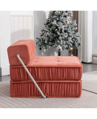  Orange Folding Sofa, Futon Sleeper Chair, Convertible Chair & Mattress
