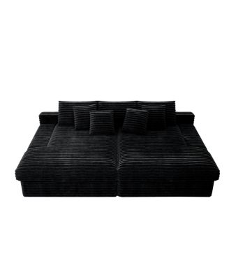  Modular Sectional Sofa Seat, Upholstered Couch for Living Room, Black