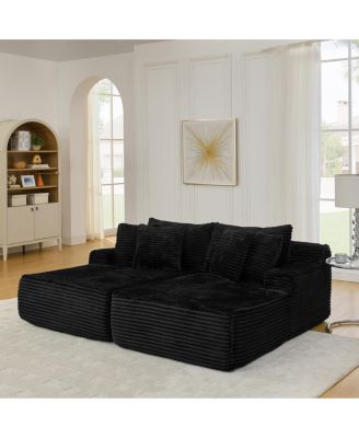 velvet two-seater lazy sofa, No Assembly Required