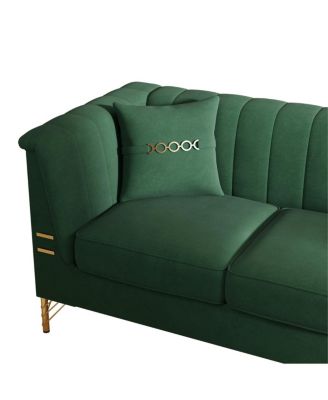  Modern Velvet Sofa with Vertical Channel Tufting