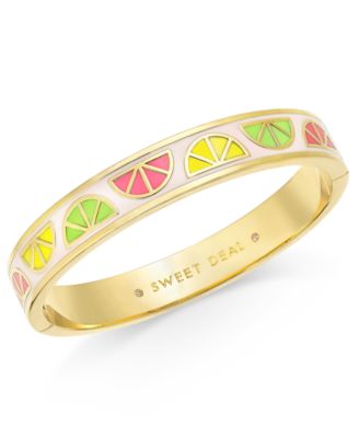 kate spade new york - Sweet Deal Gold-Tone Enamel Bangle Bracelet