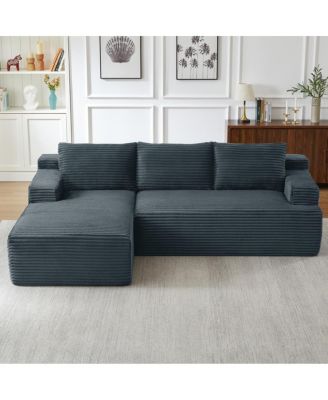 Streamdale L-Shaped Cloud Sectional Sofa, Deep Seat, Modular Sleeper, Dark Gray
