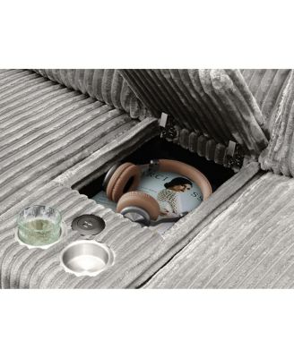  120" 5-piece U-shaped sofa w/ console, USB ports & 4 pillows