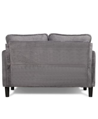 Streamdale 48" Corduroy Loveseat Couch with Cushions & Side Storage