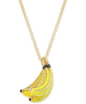 kate spade new york - Out Of Office Gold-Tone Crystal Bananas Long Pendant Necklace