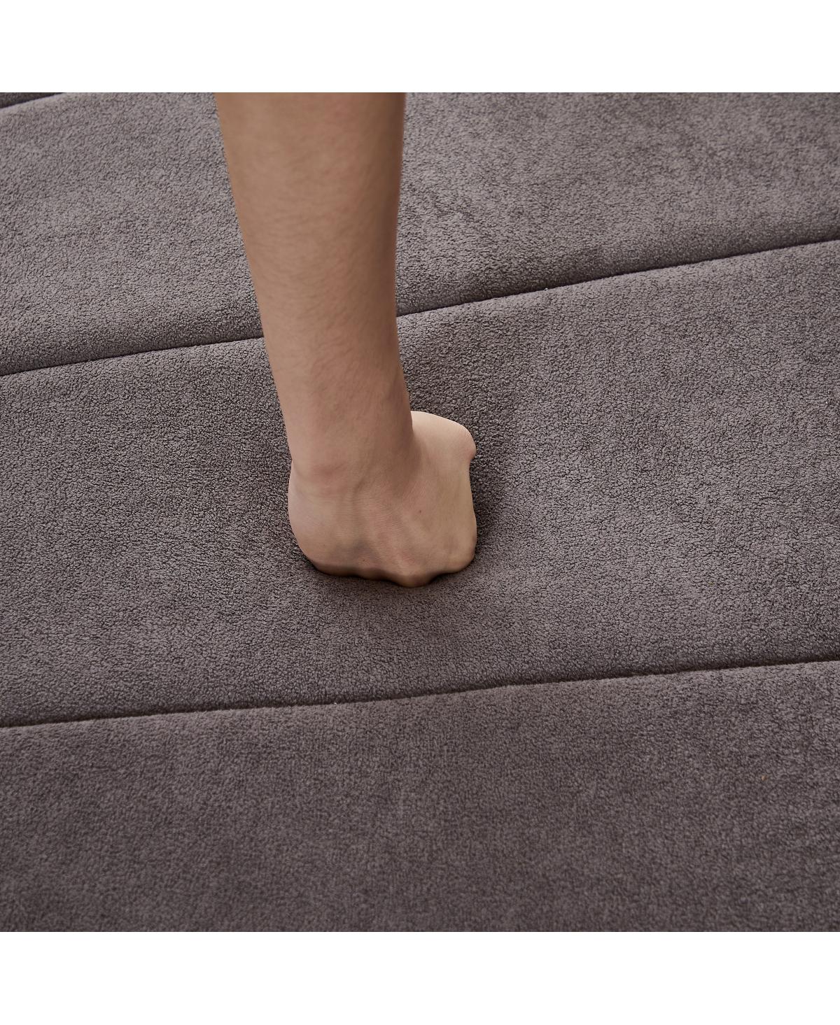 Streamdale Furniture Chenille curved sectional sofa with 6 pillows, semi-circular modular sofa for any room