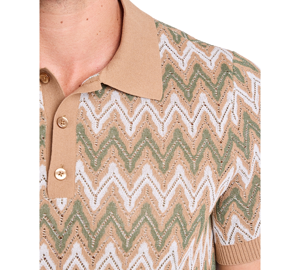 Paisley & Gray Men's Zig Zag Print Polo Shirt
