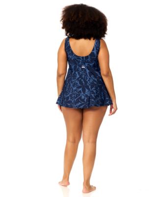 Plus Size Lucia V-Neck One-Piece Swim Dress